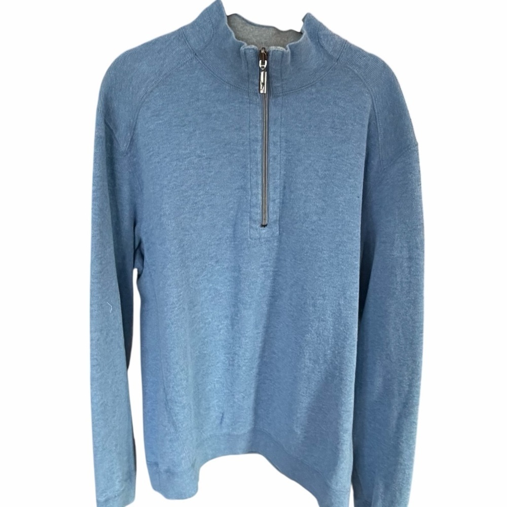 Tommy Bahama Reversible Men's Zip-Up Sweater in Blue Grey